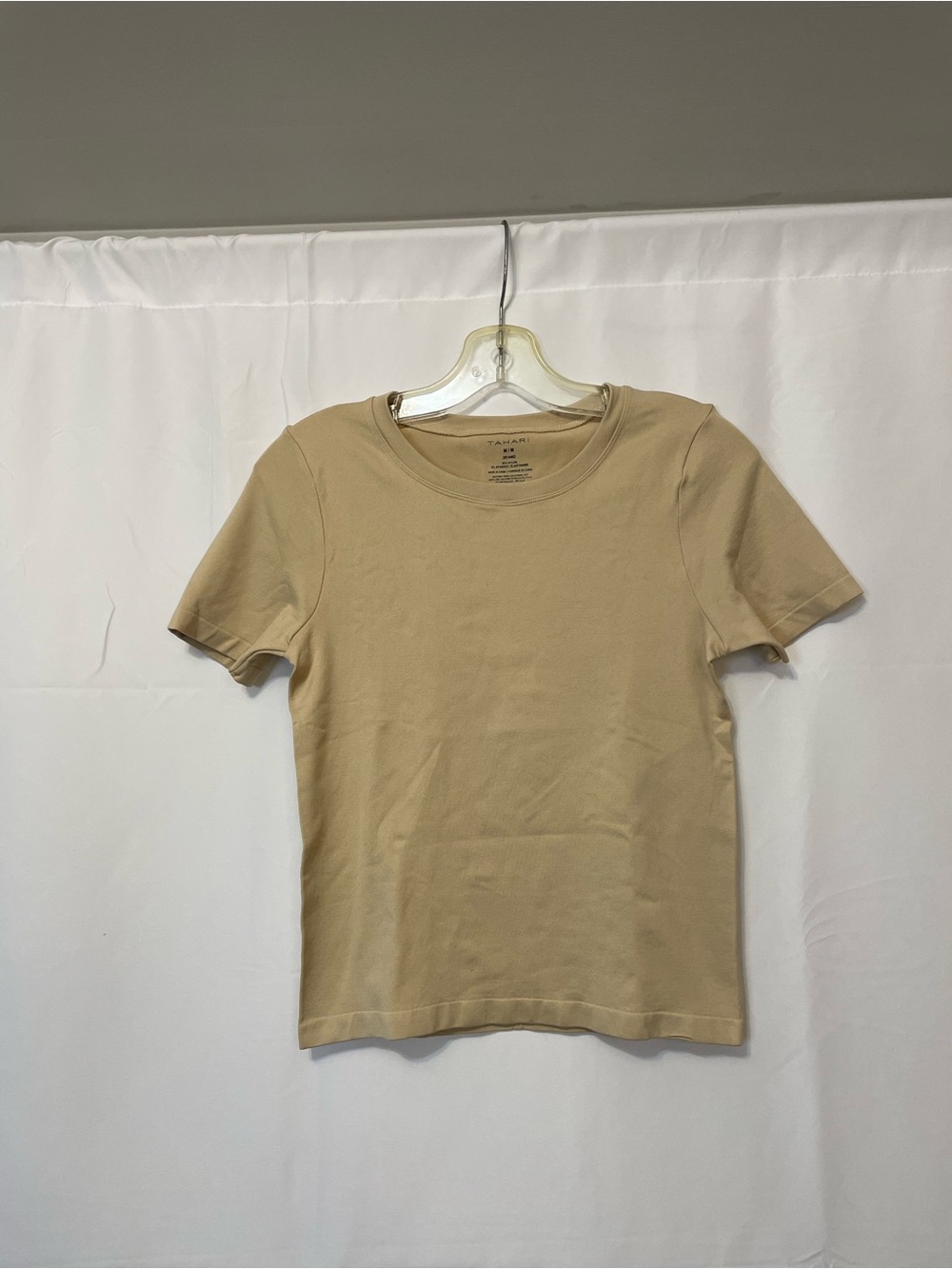 Tahari Short-Sleeve Crewneck Tee Tan Women’s Medium